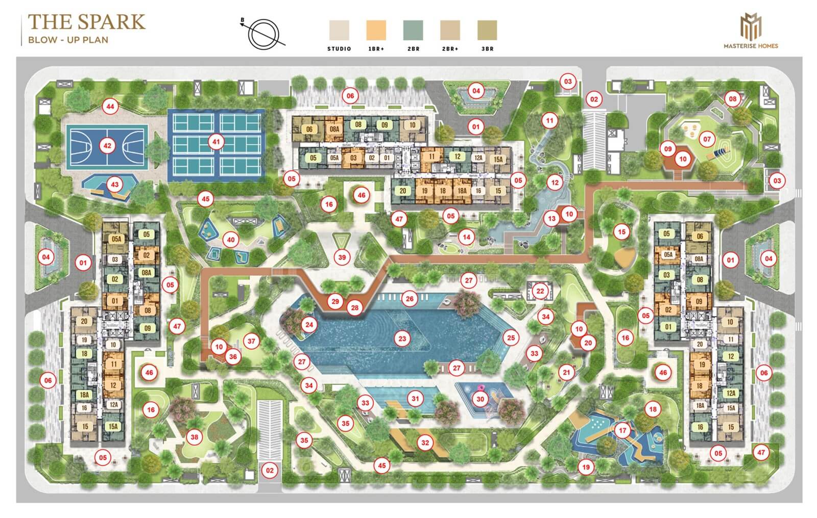 Mặt bằng phân khu The Spark dự án Masteri Era Landmark Ocean Park 3