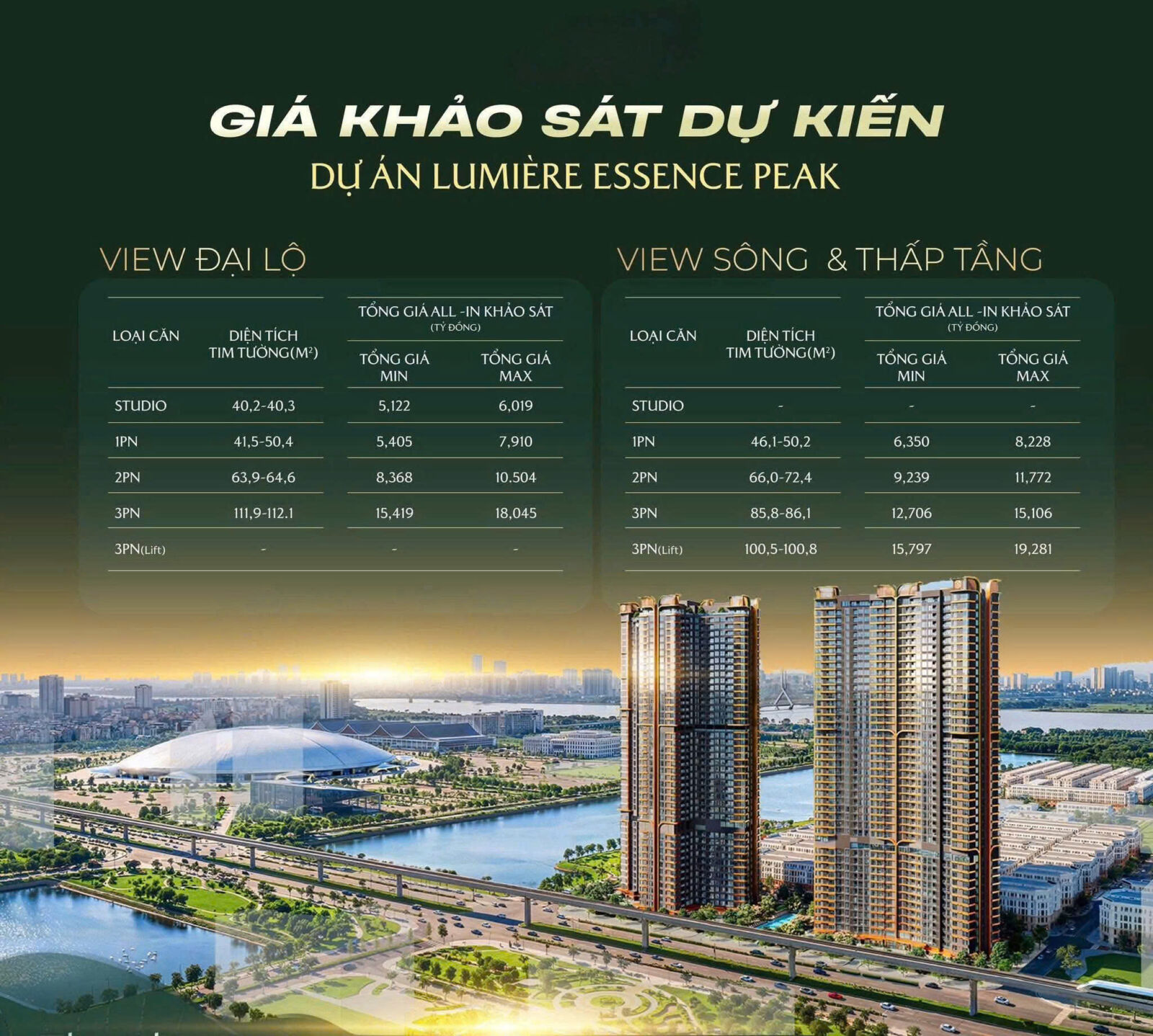 giá bán lumiere essence peak cổ loa