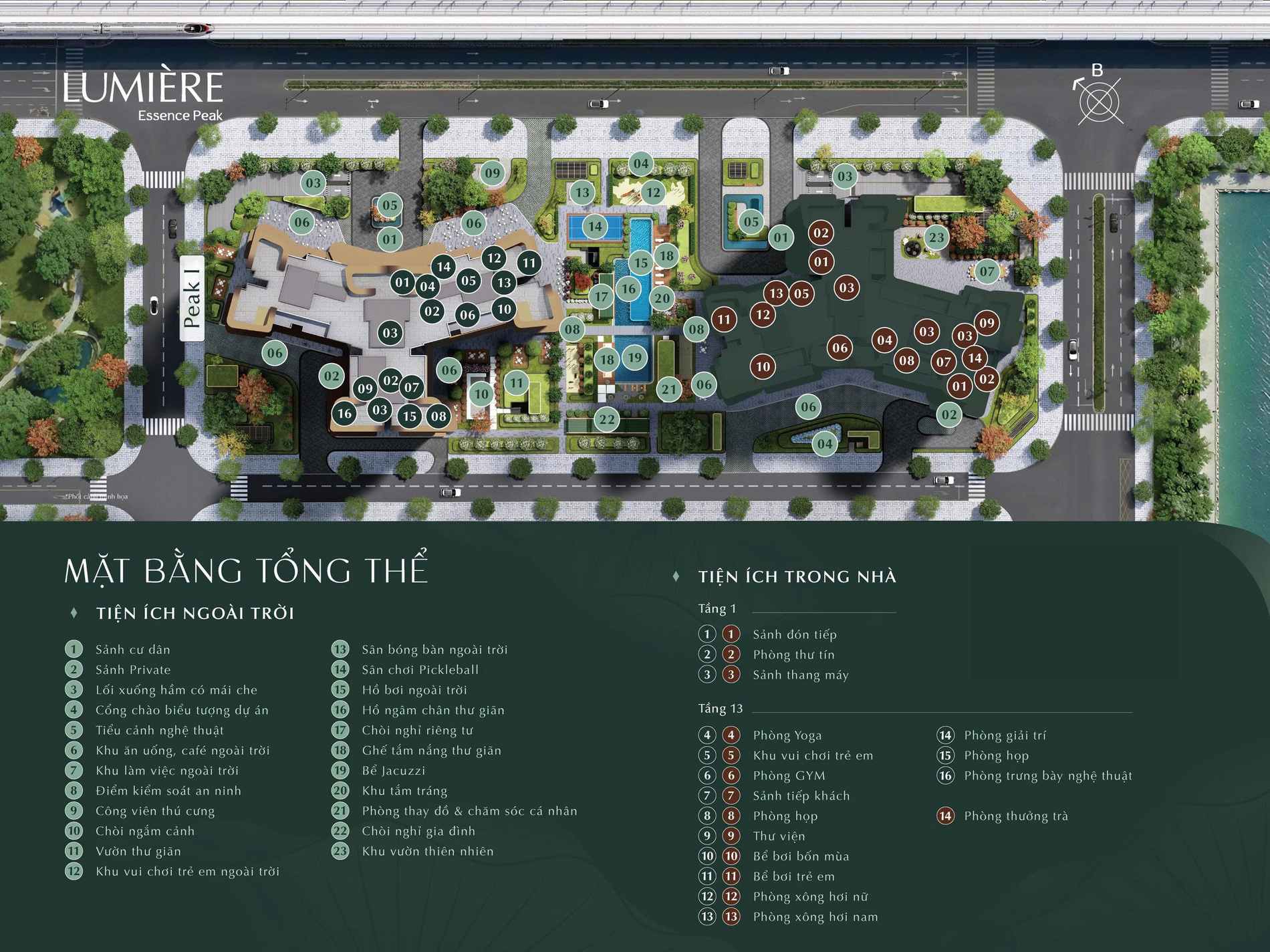 tiện ích dự án lumiere essence peak cổ loa