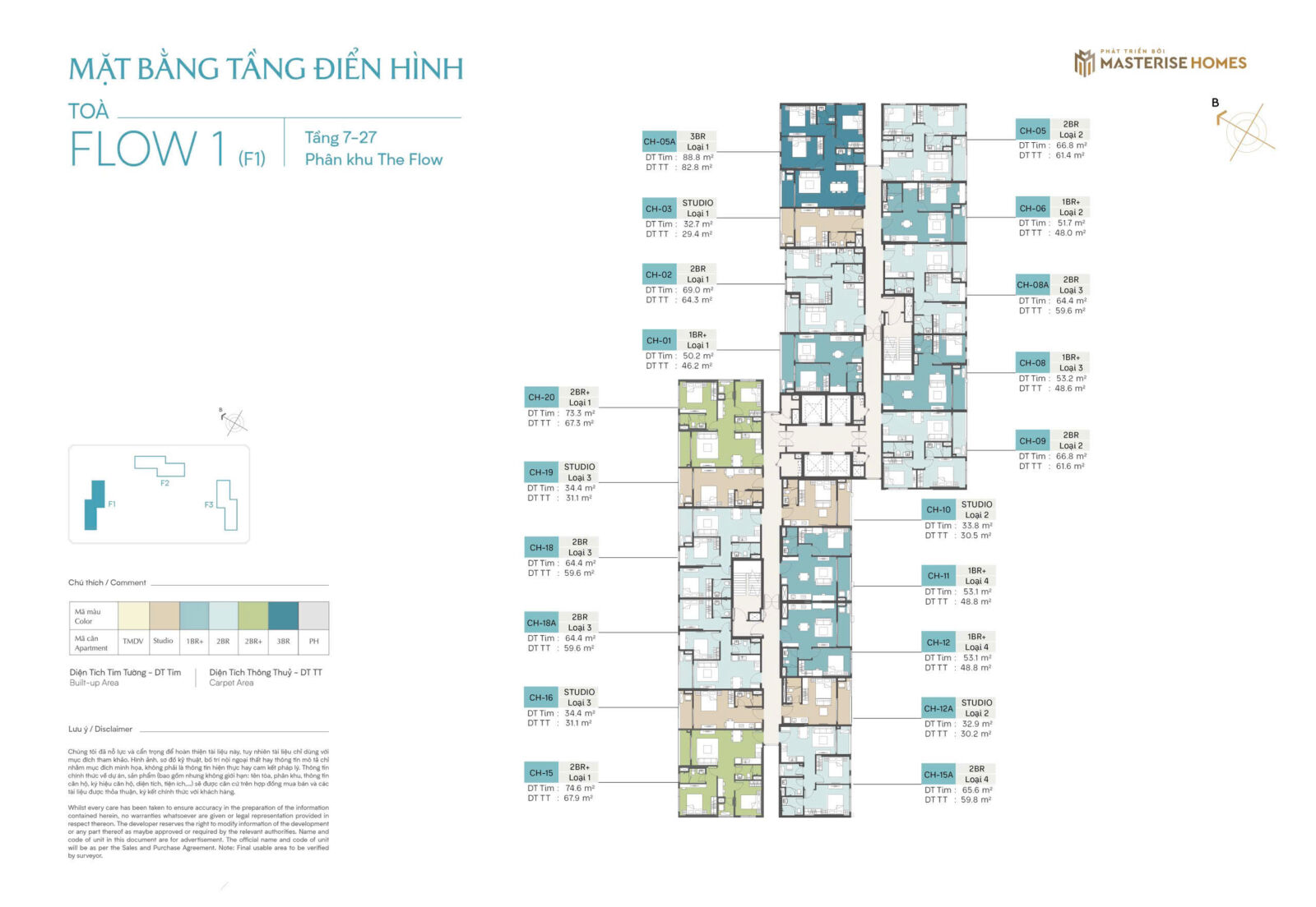 mặt bằng tòa flow 1 dự án masteri era landmark ocean park 3