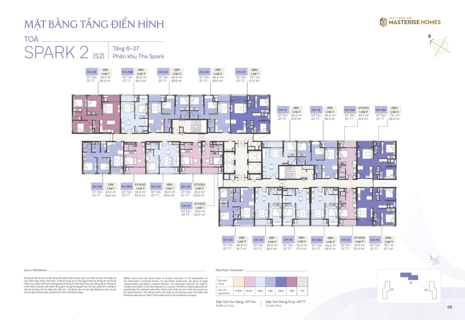 mặt bằng tòa spark 2 dự án masteri era landmark ocean park 3