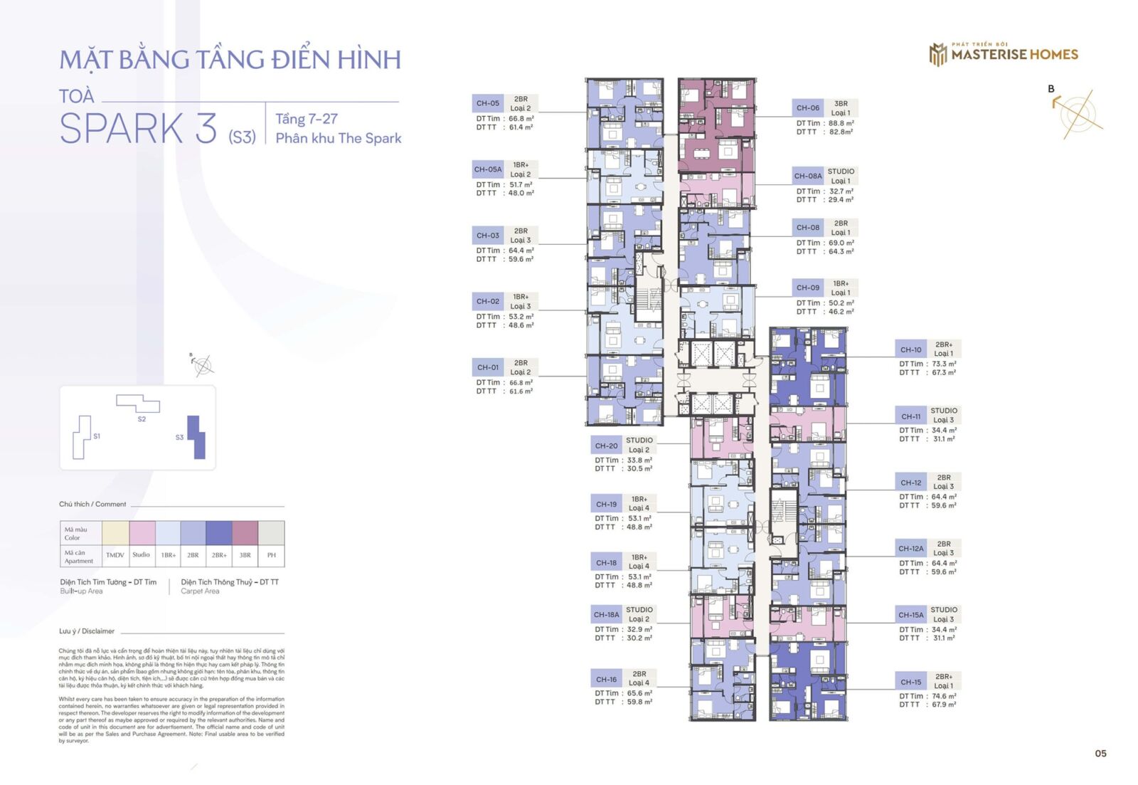 mặt bằng tòa spark 3 dự án masteri era landmark ocean park 3