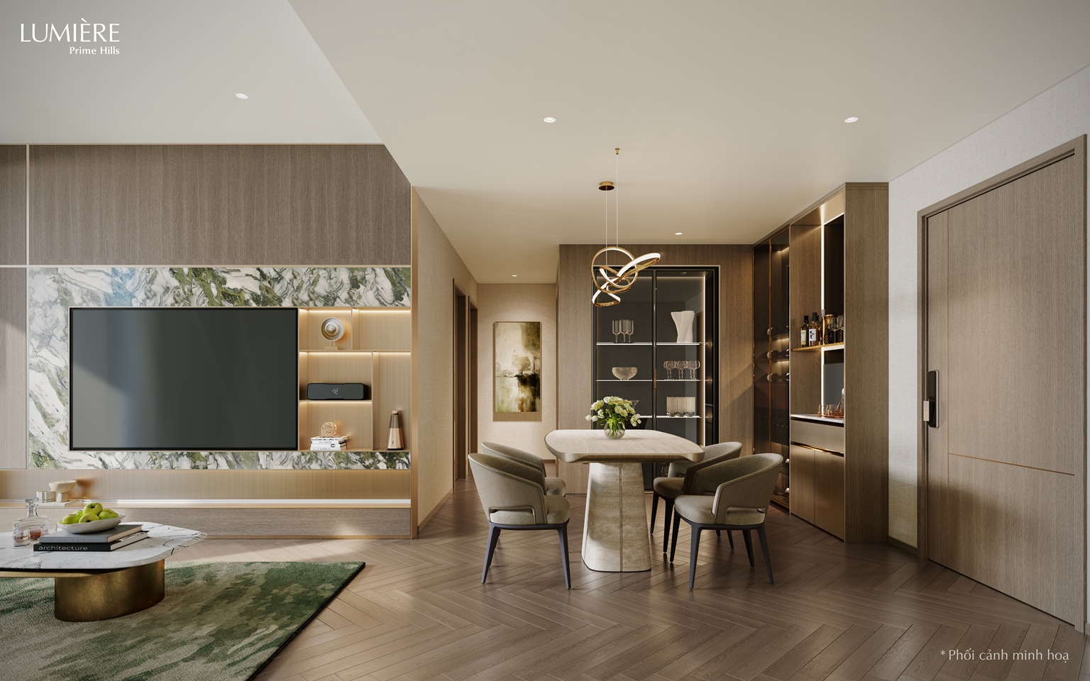 nội thất bàn giao căn hộ lumiere prime hills cổ loa
